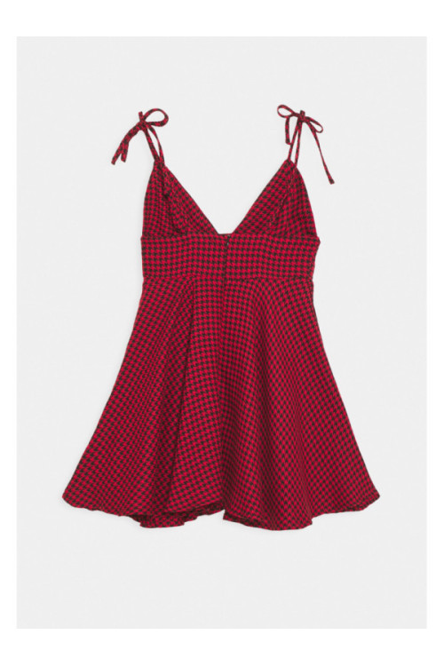 DOGTOOTH TIE STRAP SKATER suknelė - Day suknelė