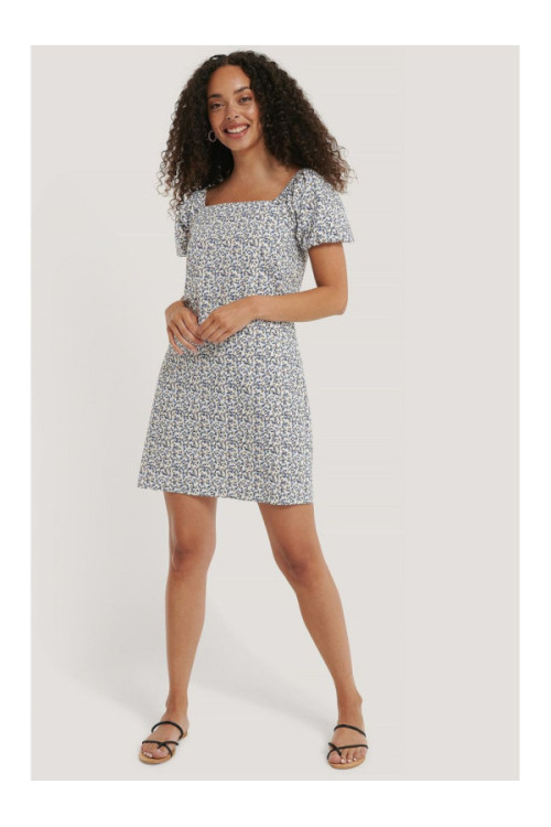 Printed Square Neck Mini Dress