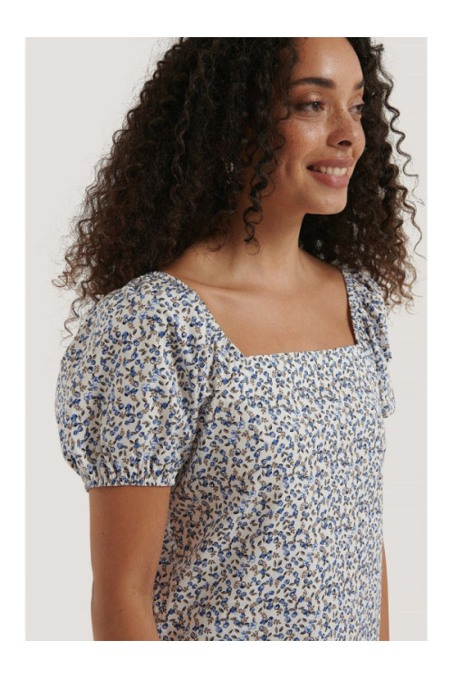Printed Square Neck Mini Dress