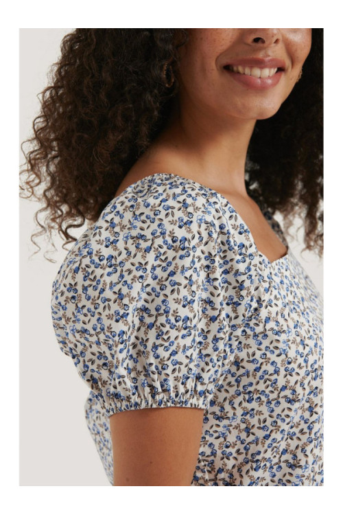 Printed Square Neck Mini Dress