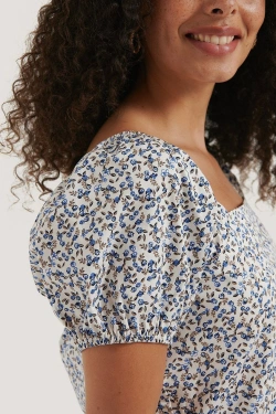 Printed Square Neck Mini Dress