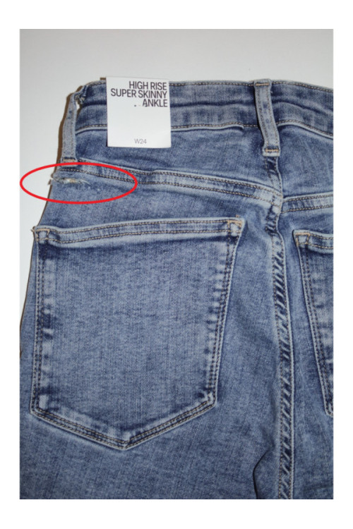 HIGH RISE SUPER SKINNY ANKLE JEANS (defect)