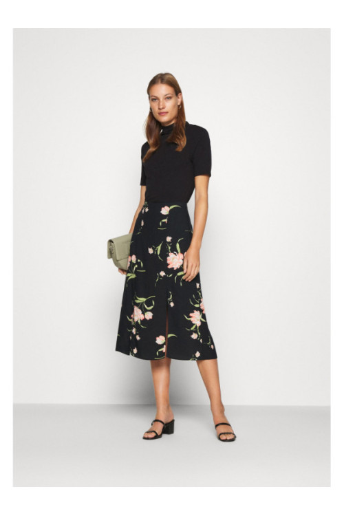 FLORAL SIDE SPLIT MIDI sijonas - A-line sijonas (small defect)