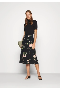 FLORAL SIDE SPLIT MIDI sijonas - A-line sijonas (small defect)