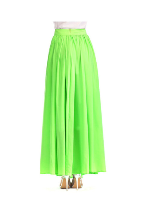 Light Green Silk-Blend Maxi Skirt