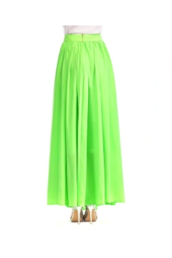 Light Green Silk-Blend Maxi Skirt