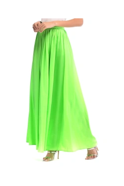 Light Green Silk-Blend Maxi Skirt