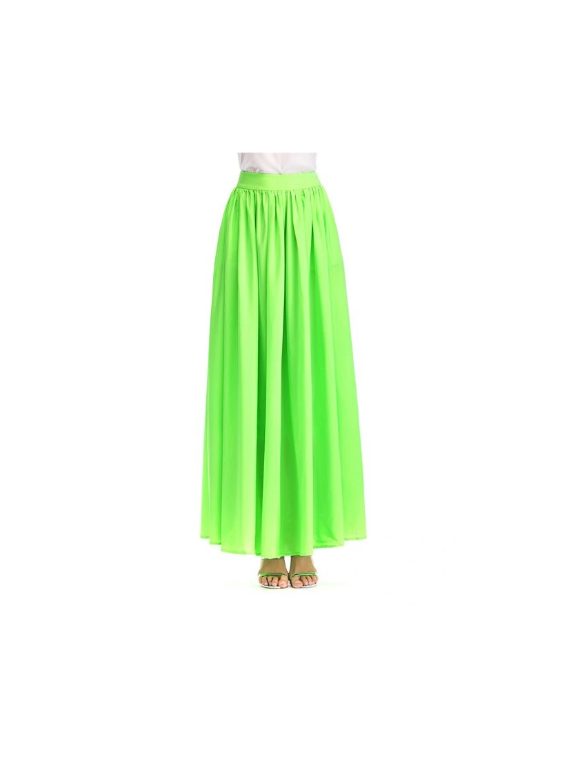 Light Green Silk-Blend Maxi Skirt
