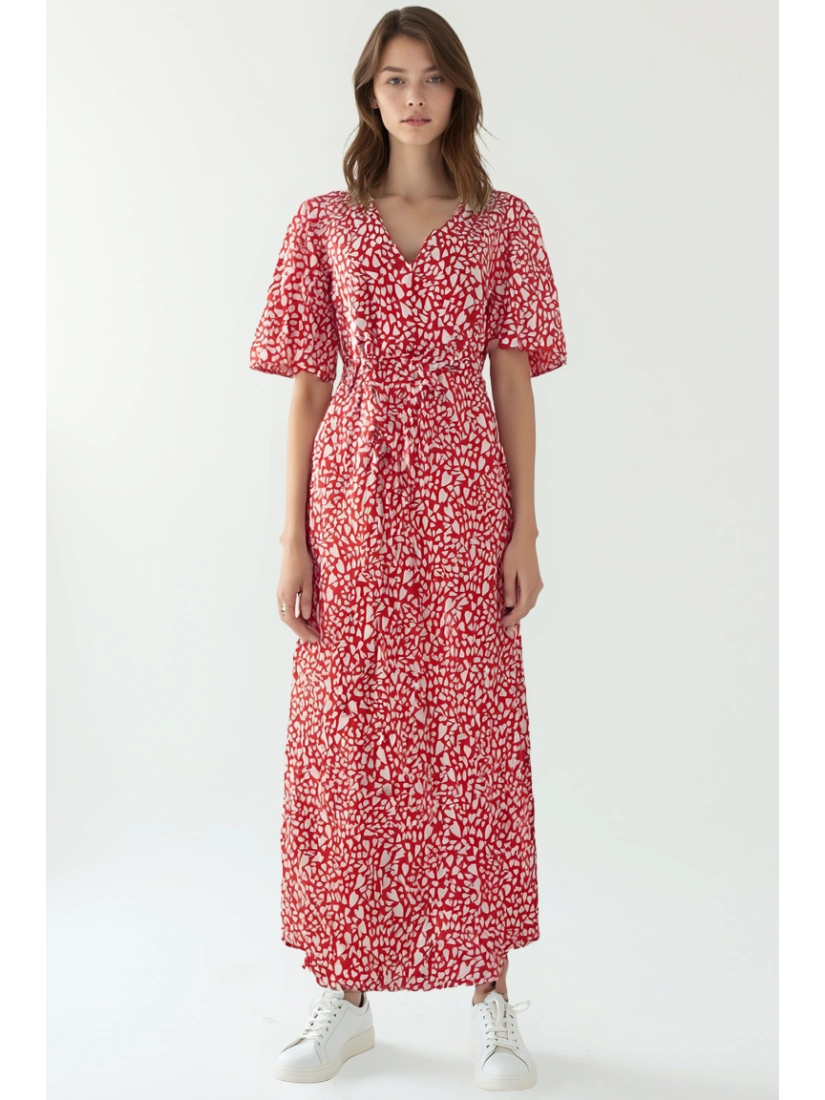 Ladies dress - RED WHITE HEART