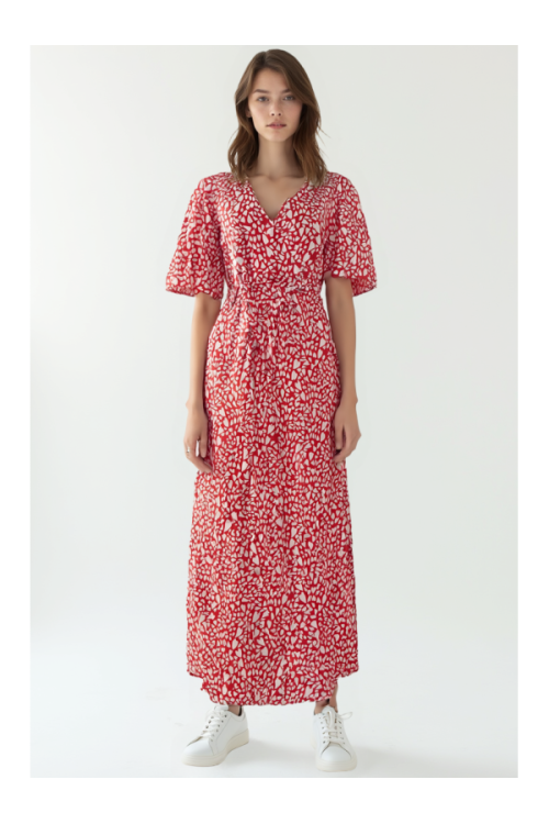 Ladies dress - RED WHITE HEART