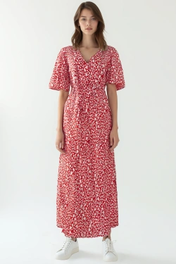 Ladies dress - RED WHITE HEART