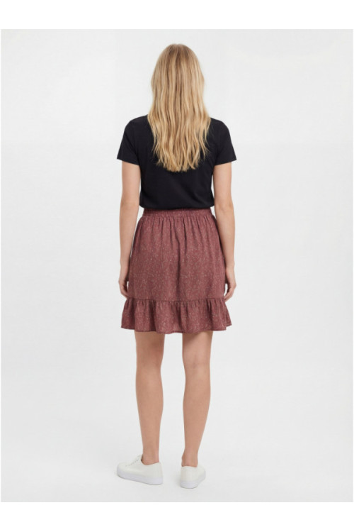 Skirt with Ruffle Hem and Fine Print