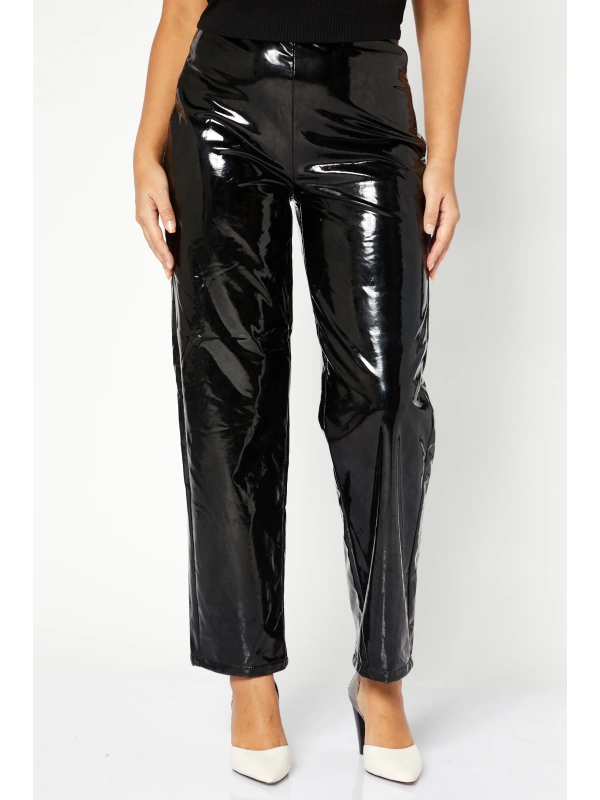 High Waisted Patent Pants
