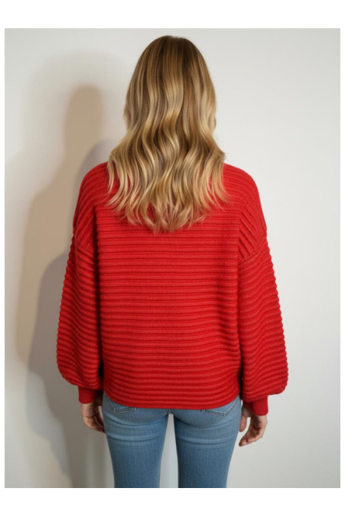 Visinona ballon sleeve knit viršus