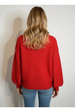 Visinona ballon sleeve knit viršus