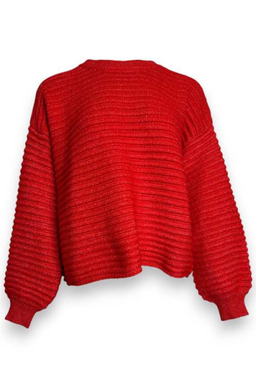 Visinona ballon sleeve knit viršus