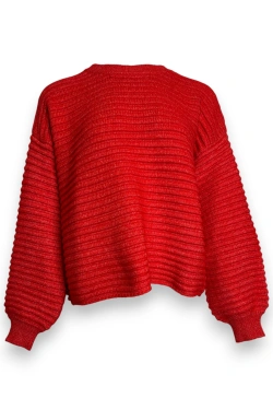 Visinona ballon sleeve knit viršus