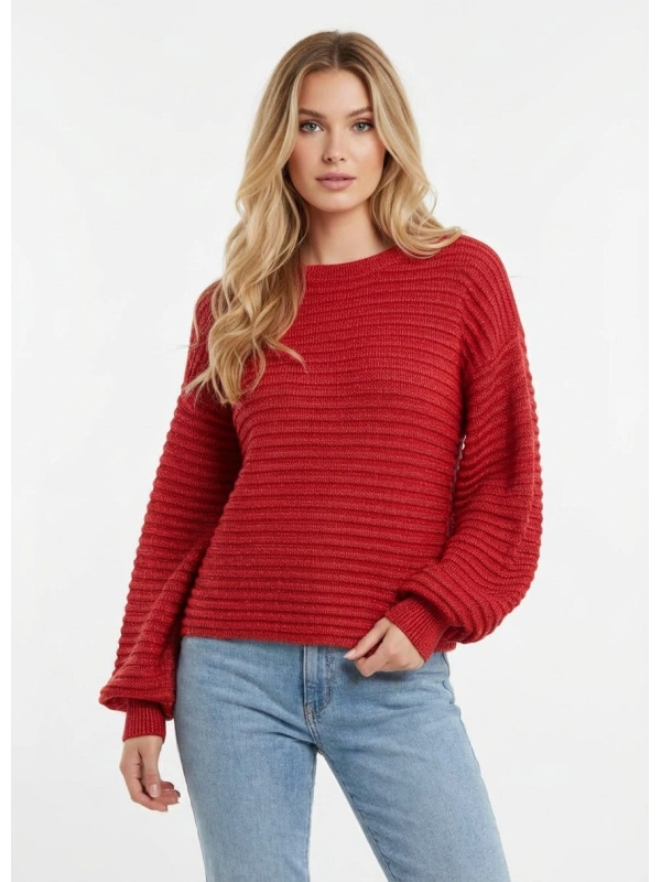 Visinona ballon sleeve knit top