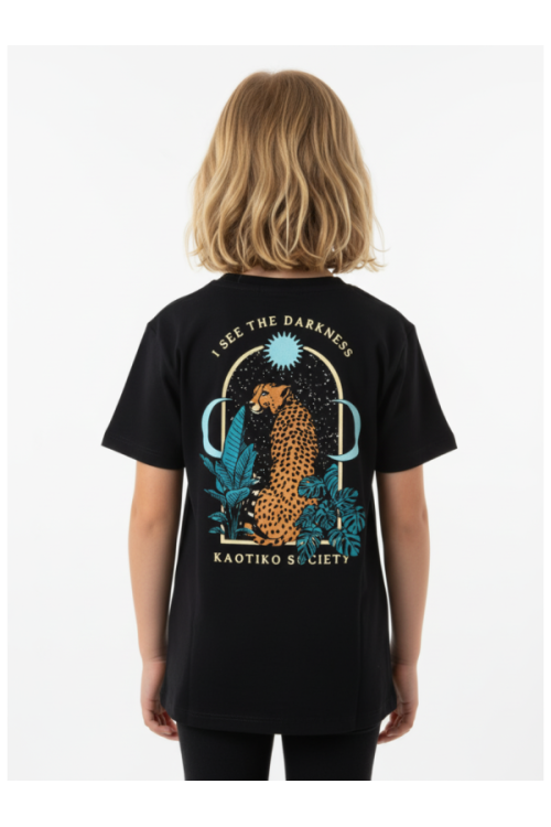 T-shirt leopard negro