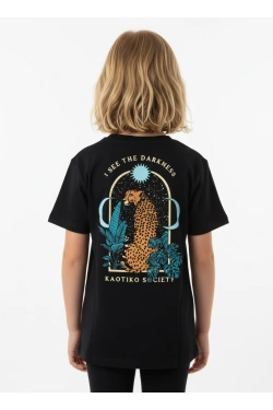 T-shirt leopard negro
