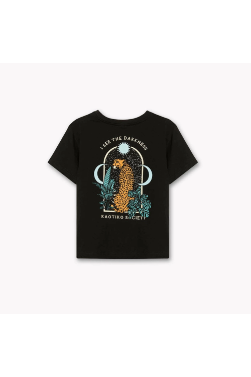 T-shirt leopard negro
