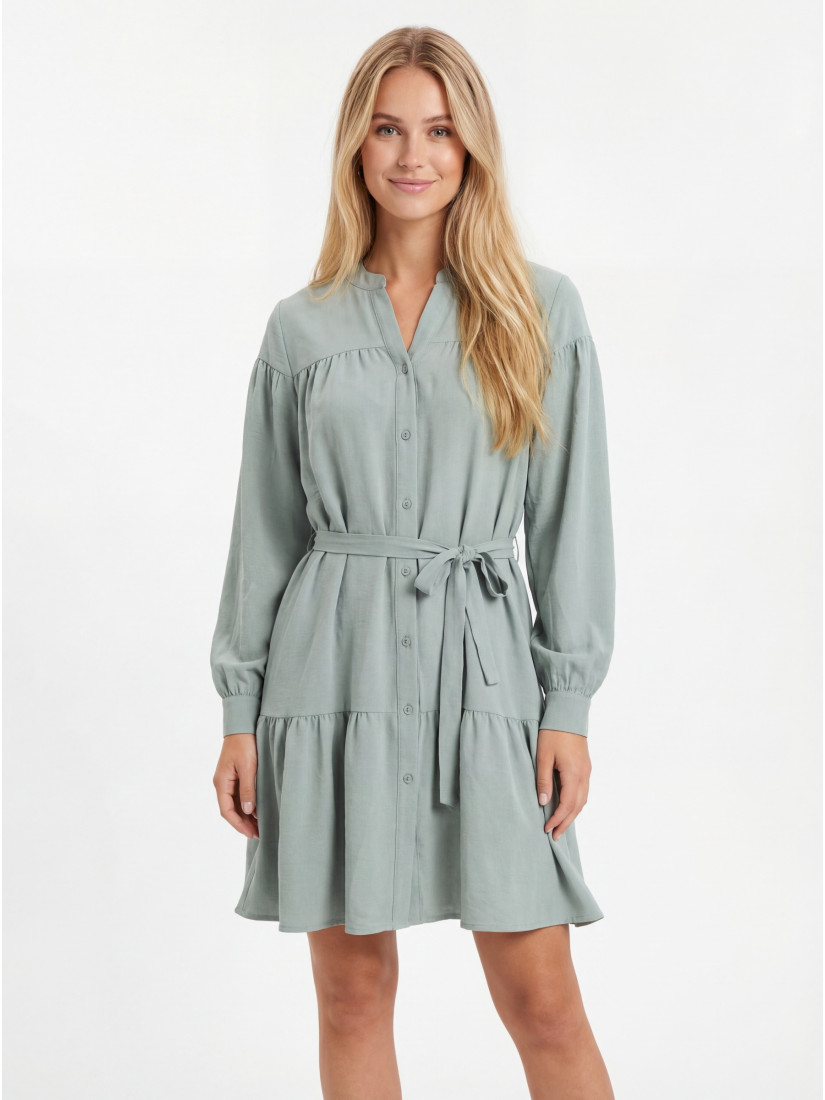 V-neck shirt dress