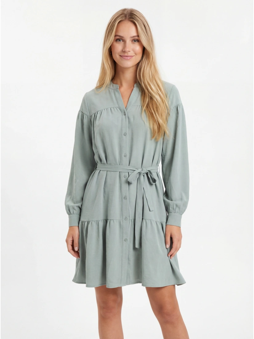 V-neck shirt dress