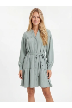 V-neck shirt dress