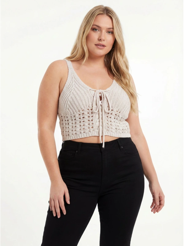 Crochet lace up bralet