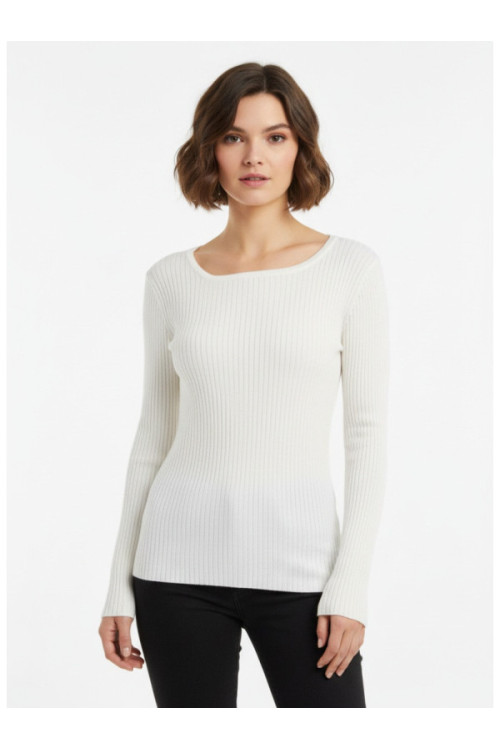 Asymmetric Ribbed Long-sleeved top