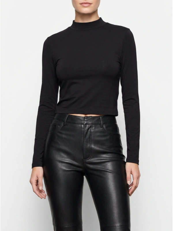VMCILLE LS HIGH NECK CROPPED Long-sleeved top