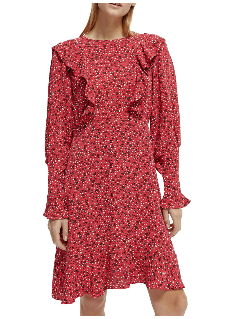 Ruffled long-sleeved mini  Dress