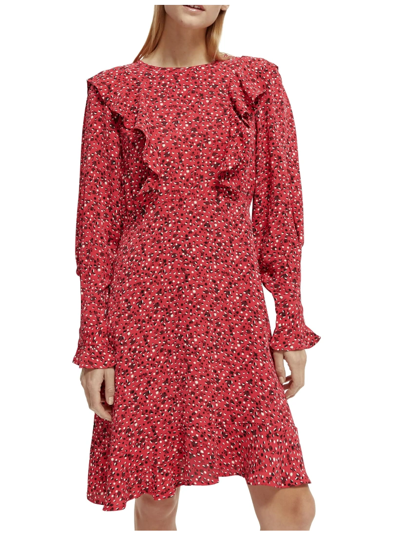 Ruffled long-sleeved mini  Dress
