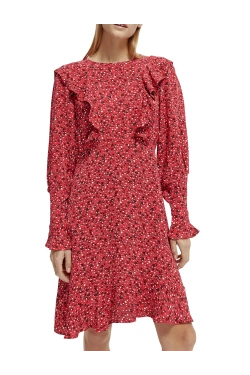 Ruffled long-sleeved mini  Dress