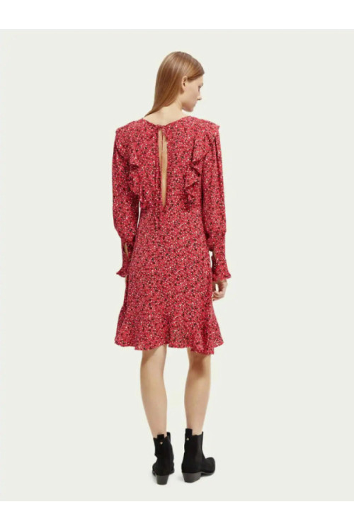 Ruffled long-sleeved mini  Dress