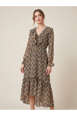 Penny Paistey Flower Ruffle Maxi suknelė