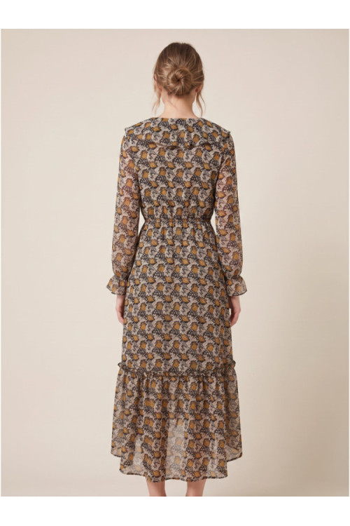 Penny Paistey Flower Ruffle Maxi suknelė