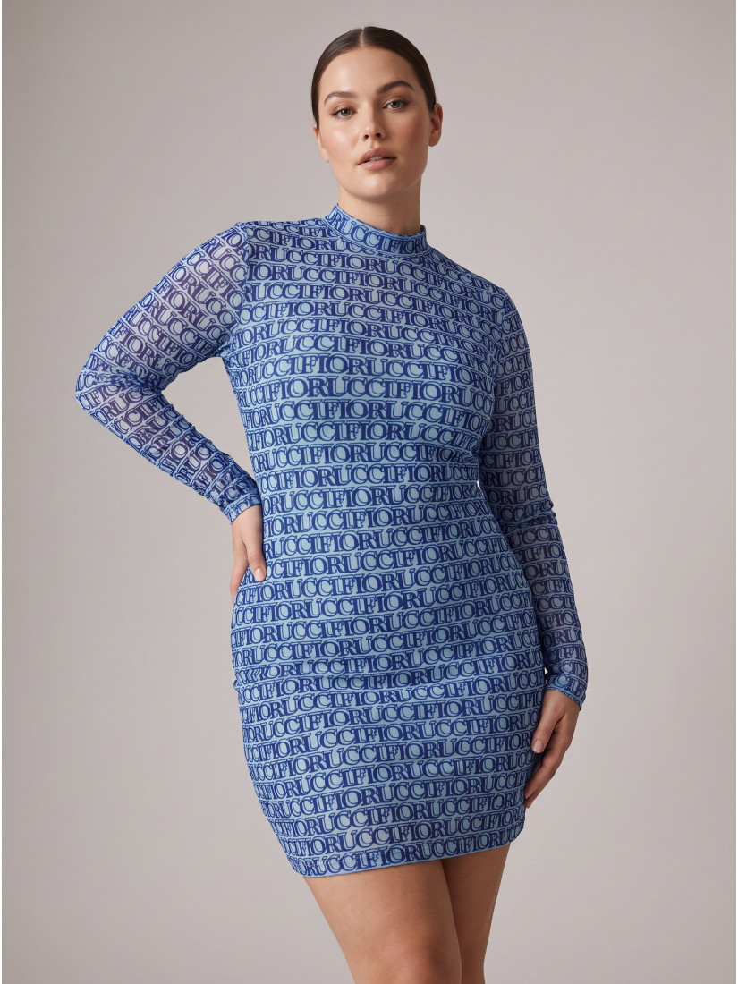 ALL OVER MONOGRAM FLOCKED MESH Dress