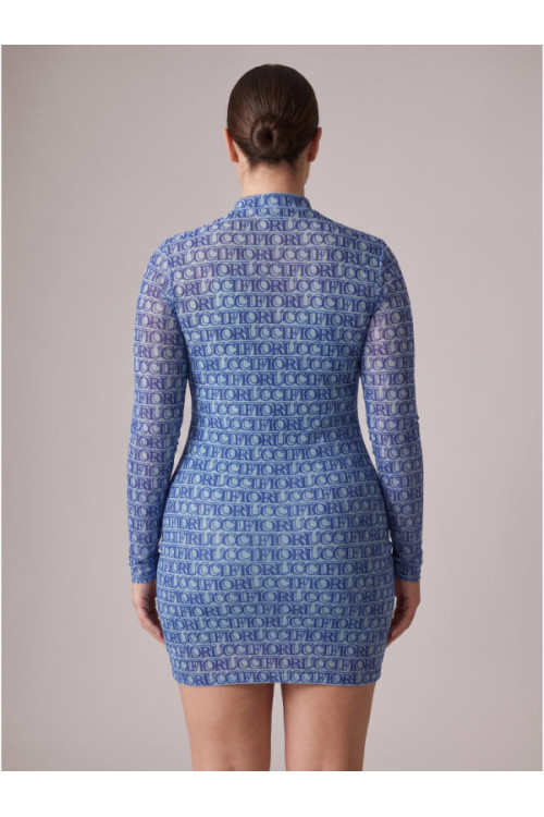 ALL OVER MONOGRAM FLOCKED MESH Dress