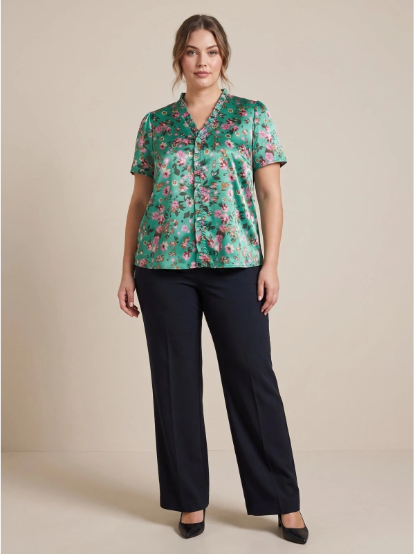 VIANA S/S FLOUNCE DETAIL Blouse