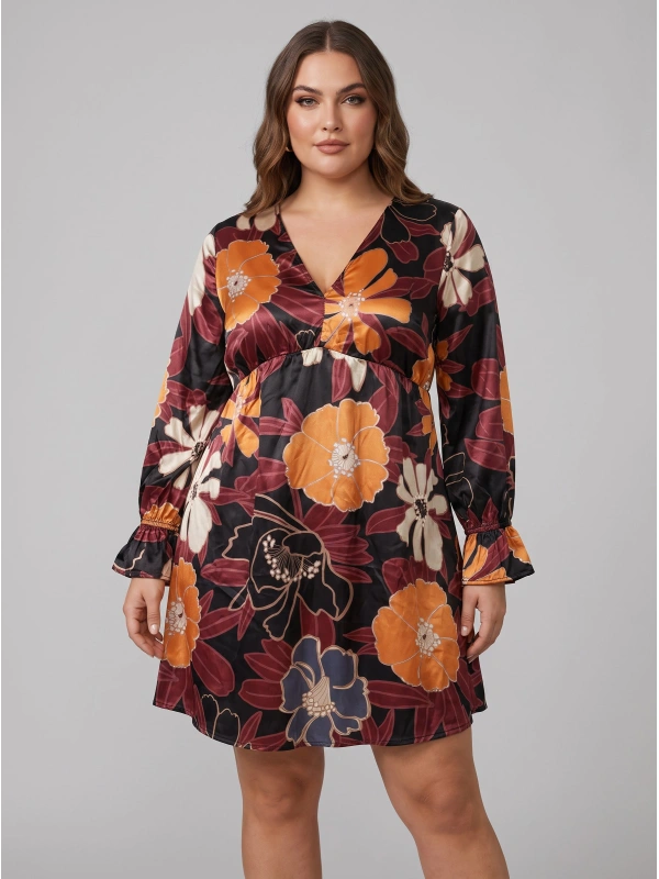 VIBIZ L/S V-NECK Dress