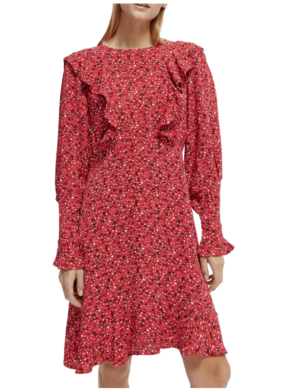 Ruffled long-sleeved mini  Dress