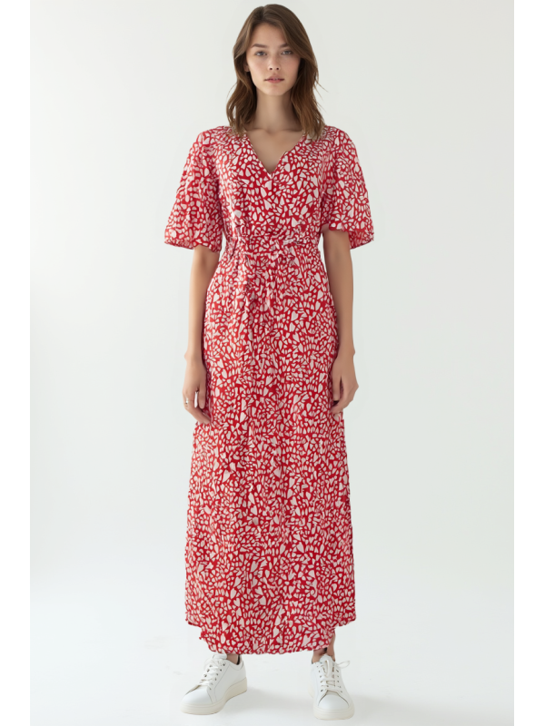 Ladies dress - RED WHITE HEART