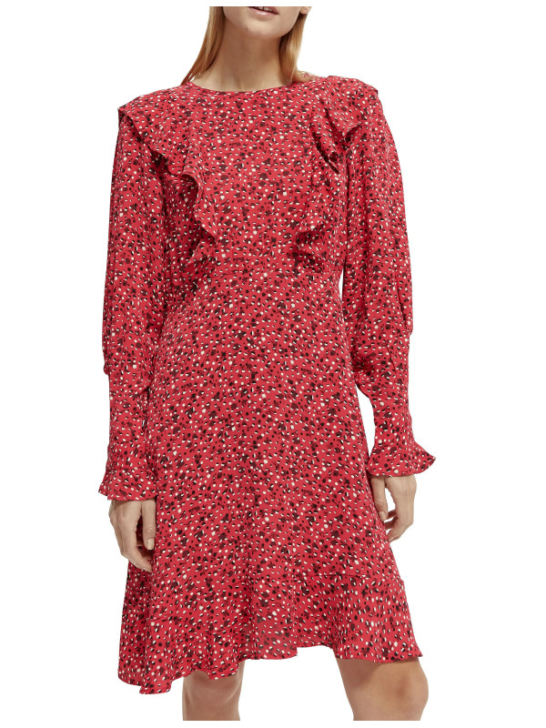 Ruffled long-sleeved mini  Dress