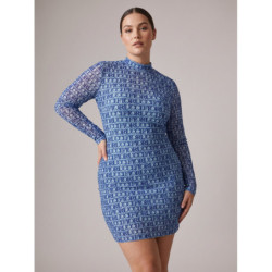 ALL OVER MONOGRAM FLOCKED MESH Dress